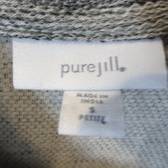 PURE JILL Gray Knit Sweater Dress Size S Petite NEW Shift Pockets Turtleneck - Picture 3 of 6